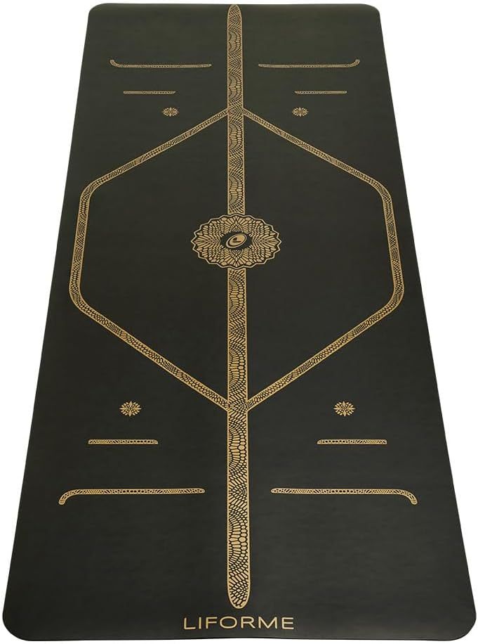 Liforme Printed Yoga Mat - Patented Alignment Design, Ultimate Grip 