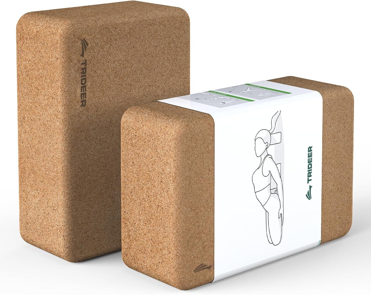 Cork Yoga Blocks 2 Pack,Support for Yoga, Pilates, Stretching 